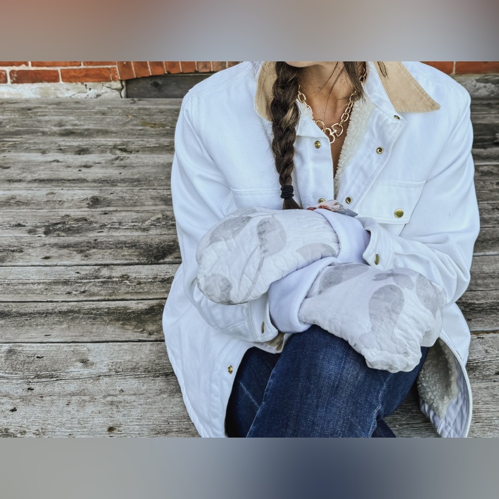 Handmade Up-cycled Quilted Fleece Lined Mittens